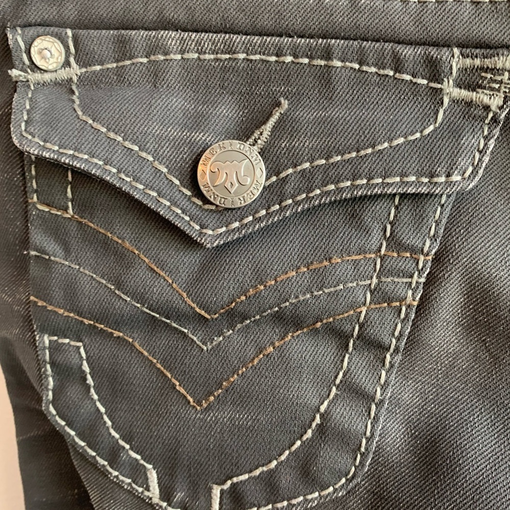 Mek Denim Coated Gray Bulgan Cigarette Jeans - Picture 8 of 8